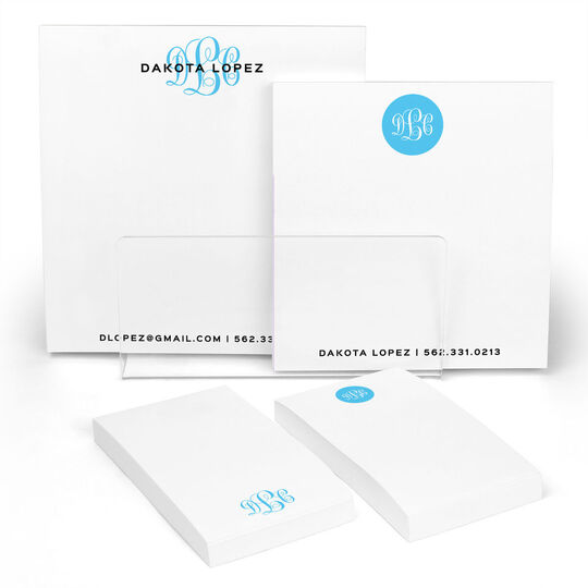 Pop of Color Monogram Notepad Set